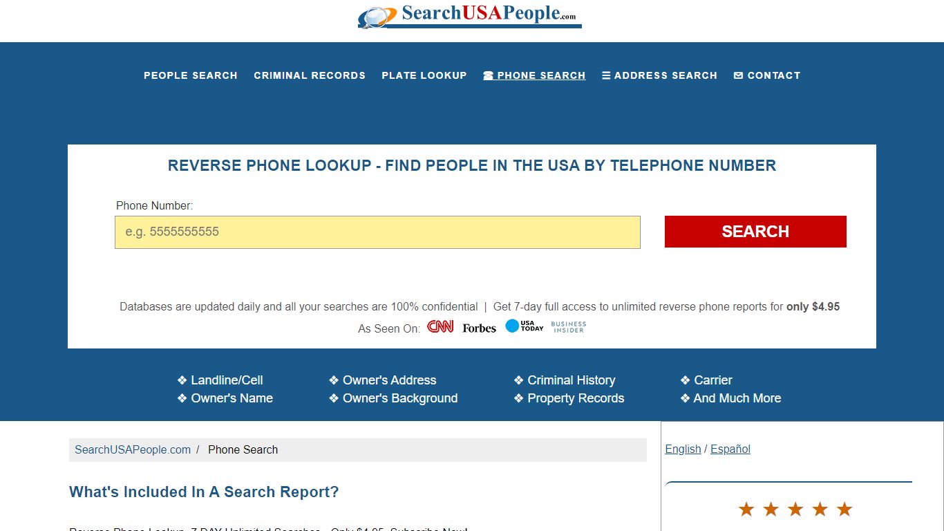 Reverse Phone Lookup | Search Number | SearchUSAPeople